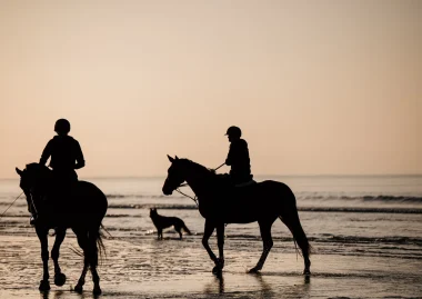 Riding on Deauville beach