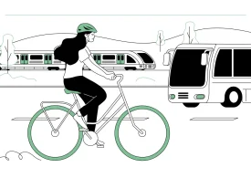 image dessiné d'une femme à vélo