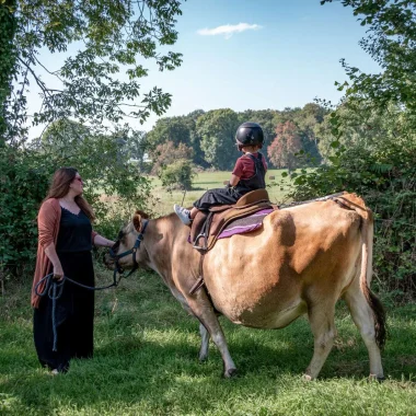 Ride a cow: a whimsical adventure for kids in the Suisse Normande