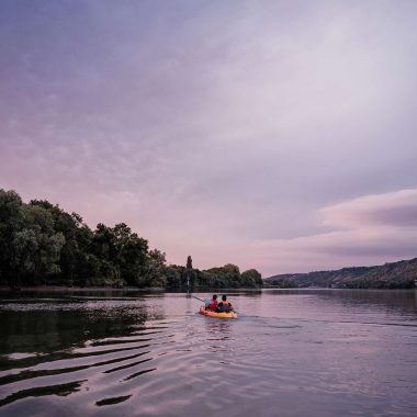 Kayak au coucher du soleil