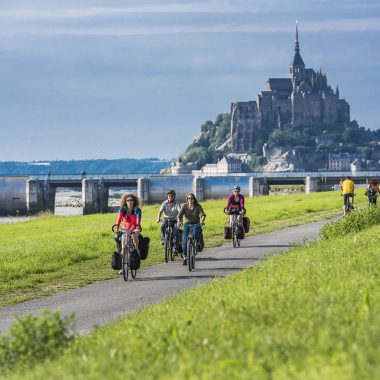 La Véloscénie itinerary at the Mont-Saint-Michel