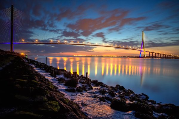 Pont de Normandie de nuit
