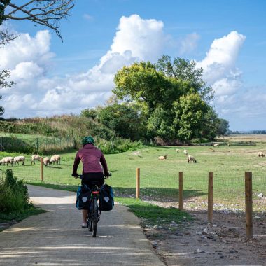 Sur la VéloWestNormandy, en baie du Mont-Saint-Michel