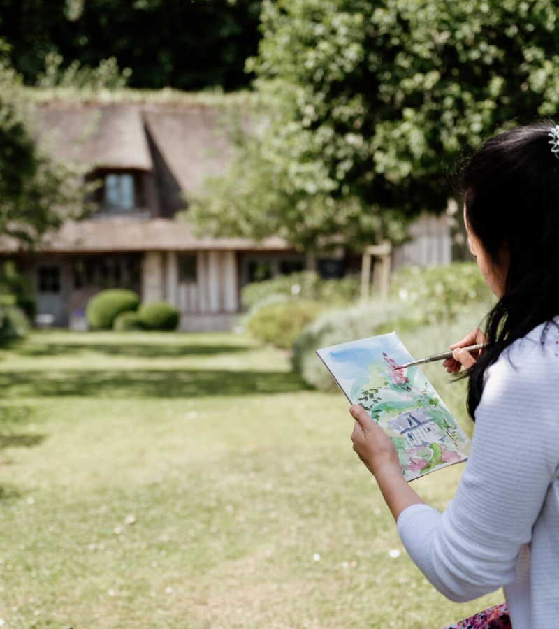 Outdoor painting class at Ferme Saint Siméon, in Honfleur