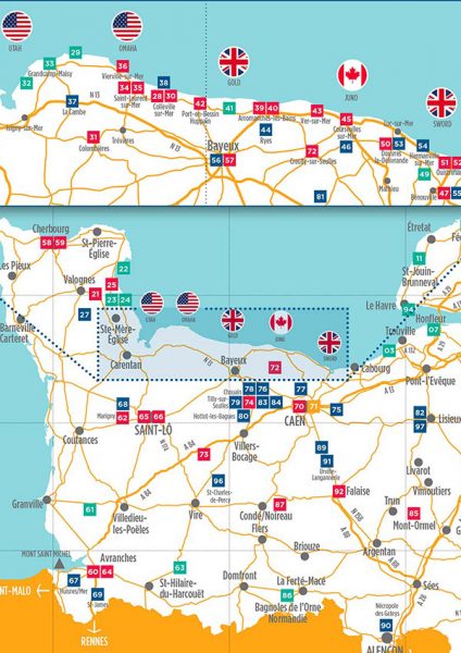 D-day and the Battle of normandy map