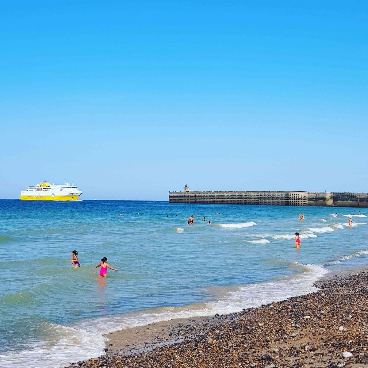 The ferry on the beach of Dieppe